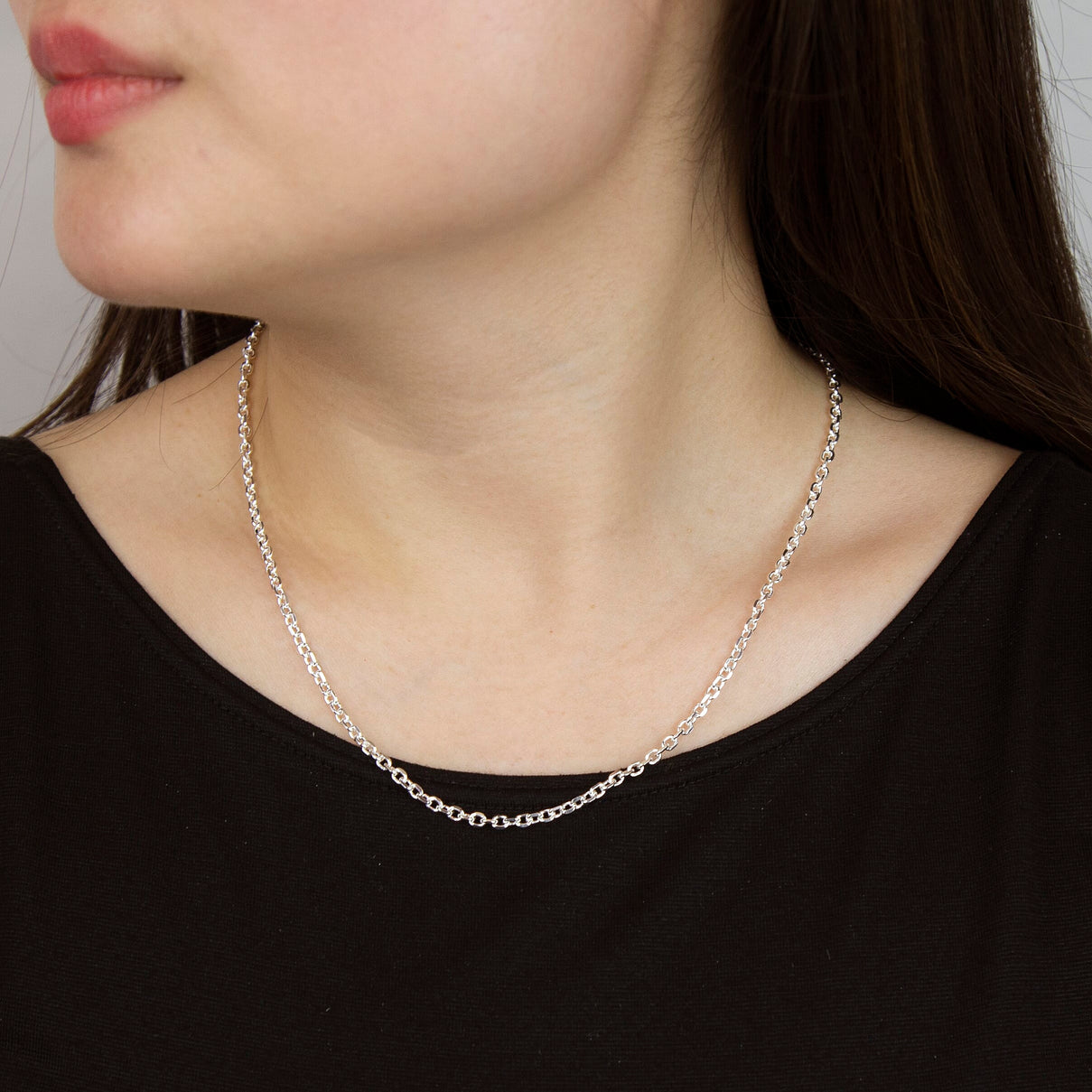 Sterling Silver Diamond Cut Oval Belcher Chain 18 Inch 7607734 1