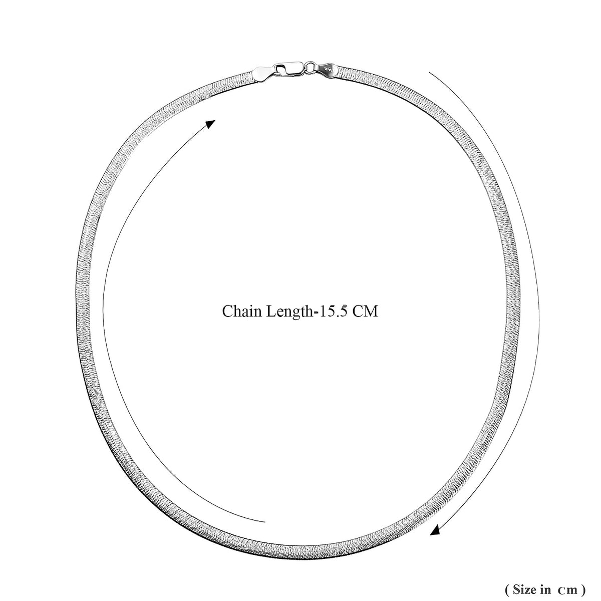 Italian Closeout Platinum Overlay Sterling Silver Herringbone Necklace (Size - 18), Silver Wt. 9.18 Gms 7385513 6