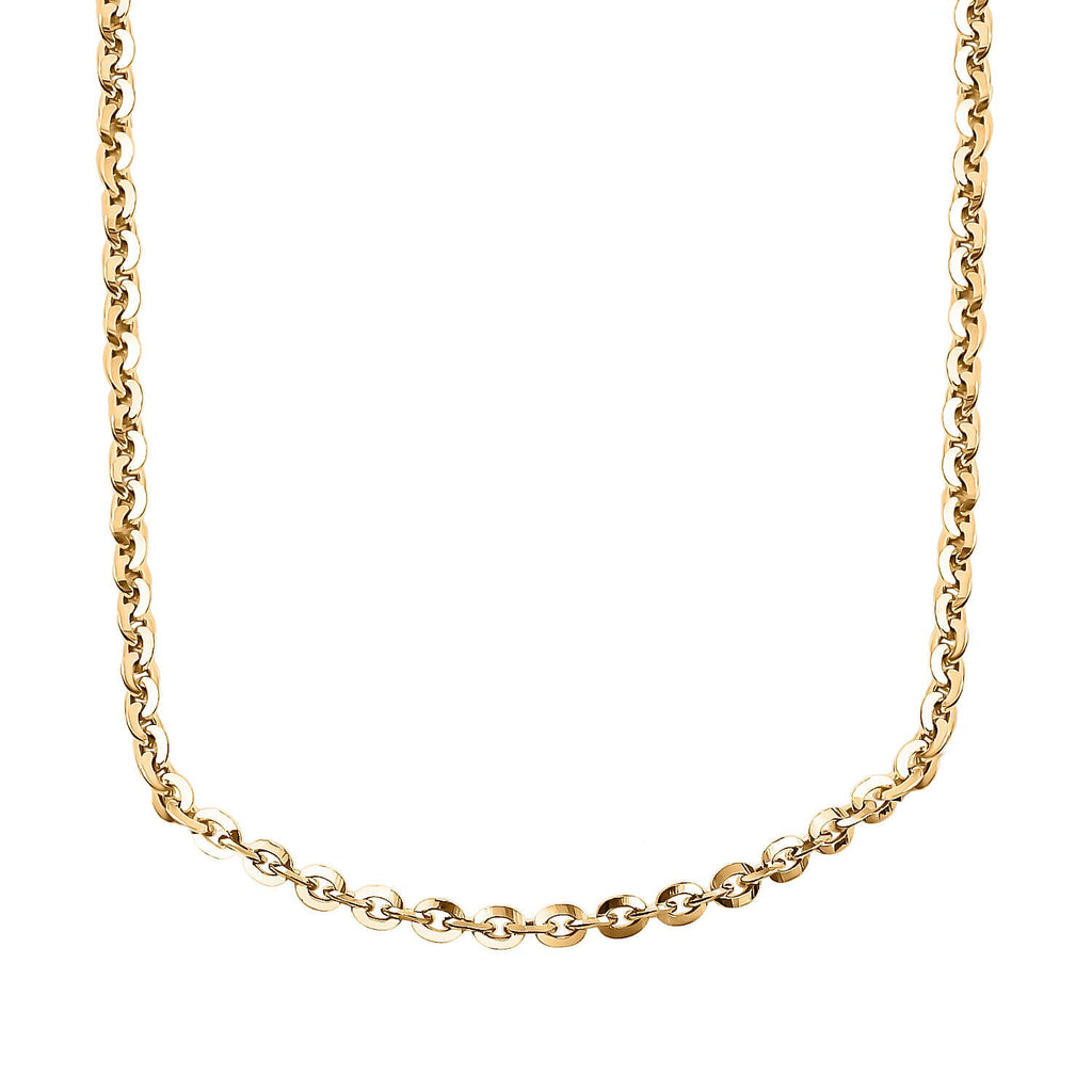 Italian Made - Yellow Gold Overlay Sterling Silver Belcher Chain (Size - 18) with Spring Ring Casp