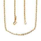 Italian Made - Yellow Gold Overlay Sterling Silver Belcher Chain (Size - 18) with Spring Ring Casp