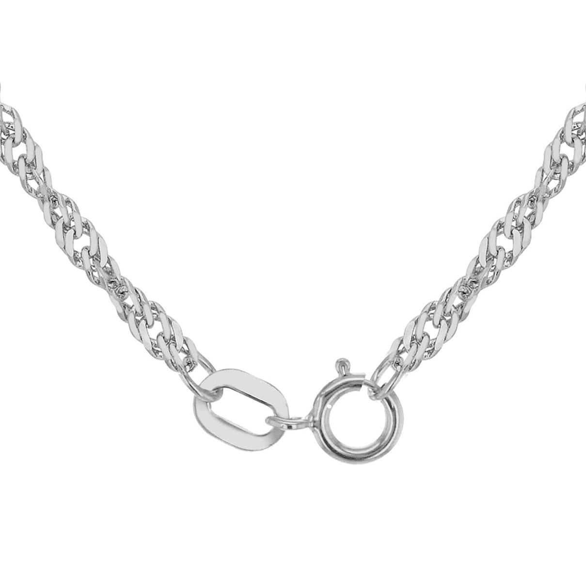 Sterling Silver Diamond Cut Twist Curb Chain 18 Inch 7604752 2
