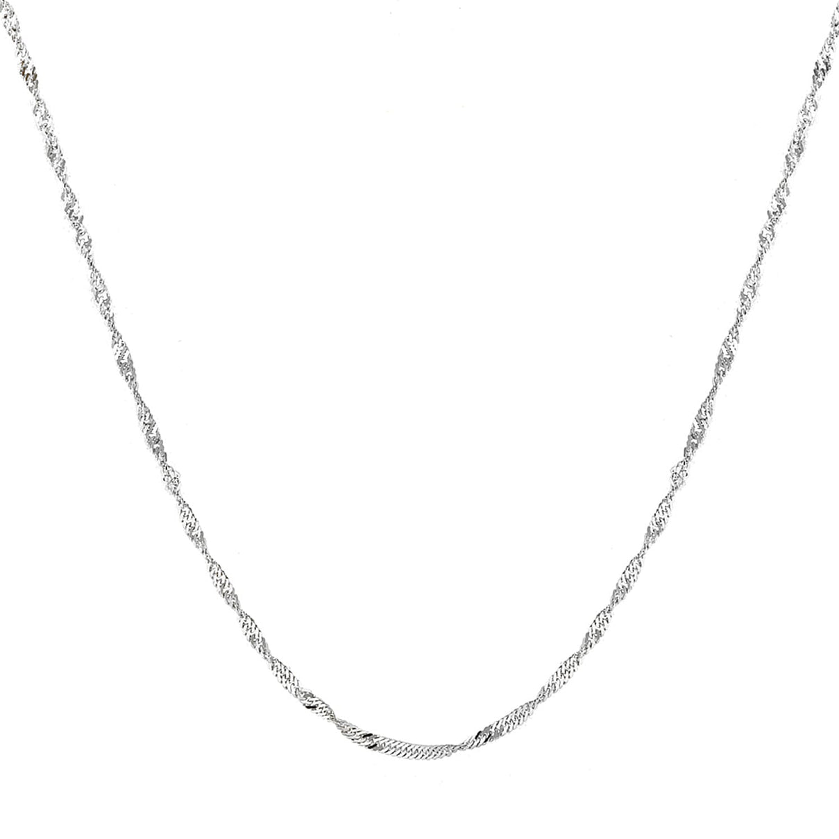 Sterling Silver Diamond Cut Twist Curb Chain 18 Inch 7605044 1