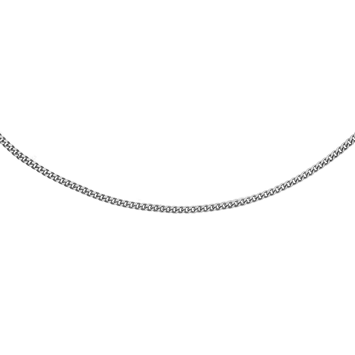 Sterling Silver Rhodium Plated Panza Curb Chain 18 Inch 7606159 0