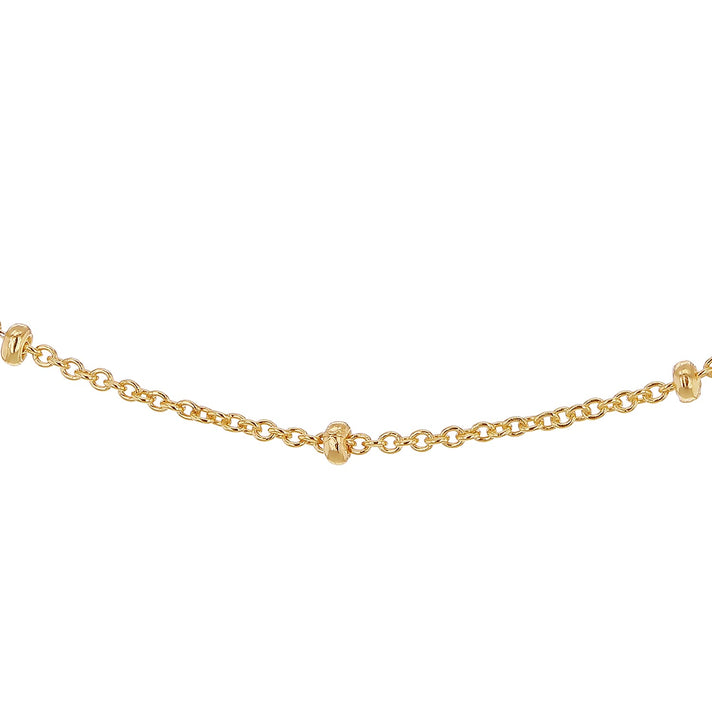 Sterling Silver Yellow Gold Plated 1.5mm Ball and Trace Chain 18 Inch 7607352 1
