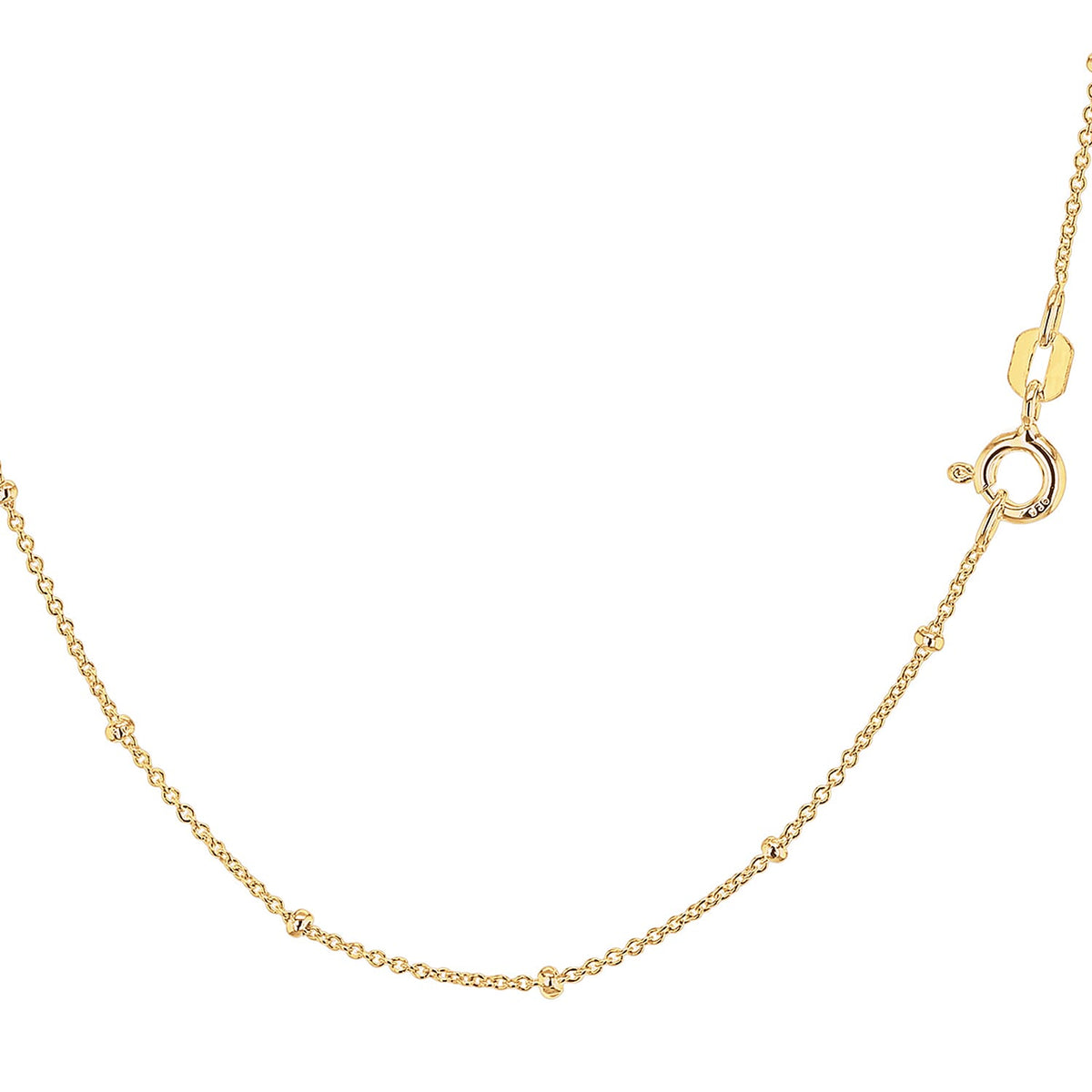 Sterling Silver Yellow Gold Plated 1.5mm Ball and Trace Chain 18 Inch 7607352 2
