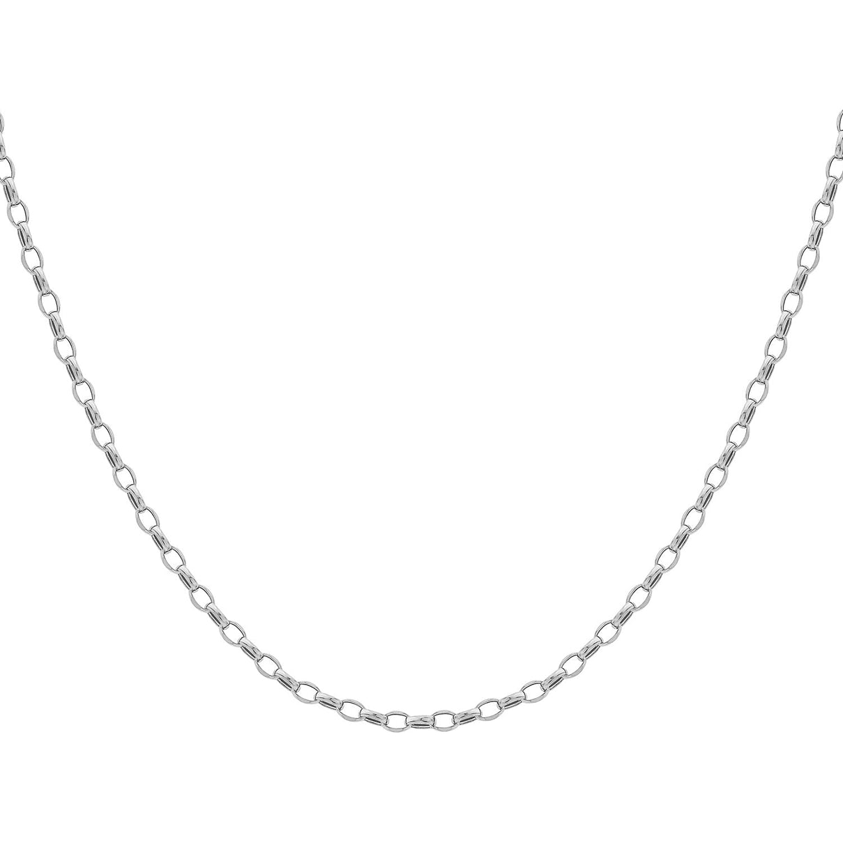 Sterling Silver Oval Belcher Chain 18 Inch 7607382 3