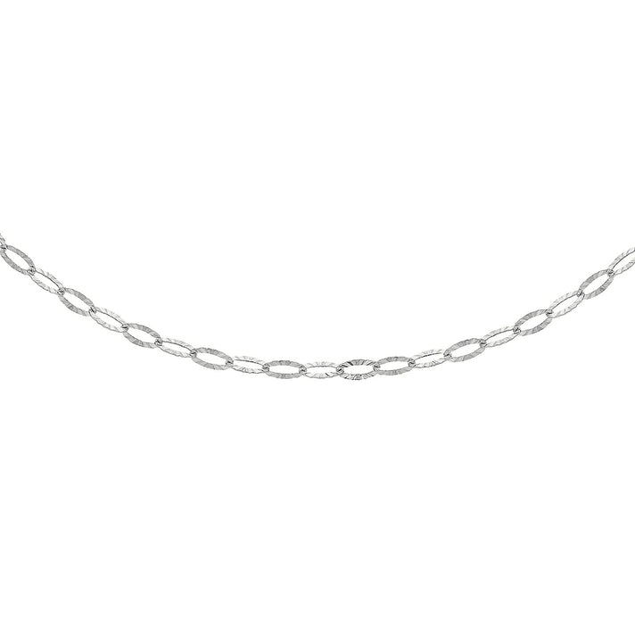 Sterling Silver Diamond Cut Flat Oval Belcher Chain 18 Inch 7609255 1