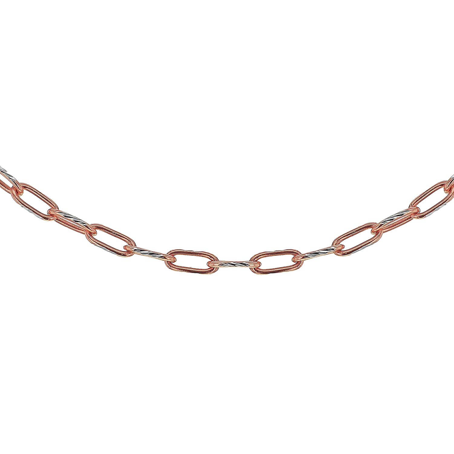 Sterling Silver 2 Tone Diamond Cut Paperclip Chain 18 Inch 7611208 5