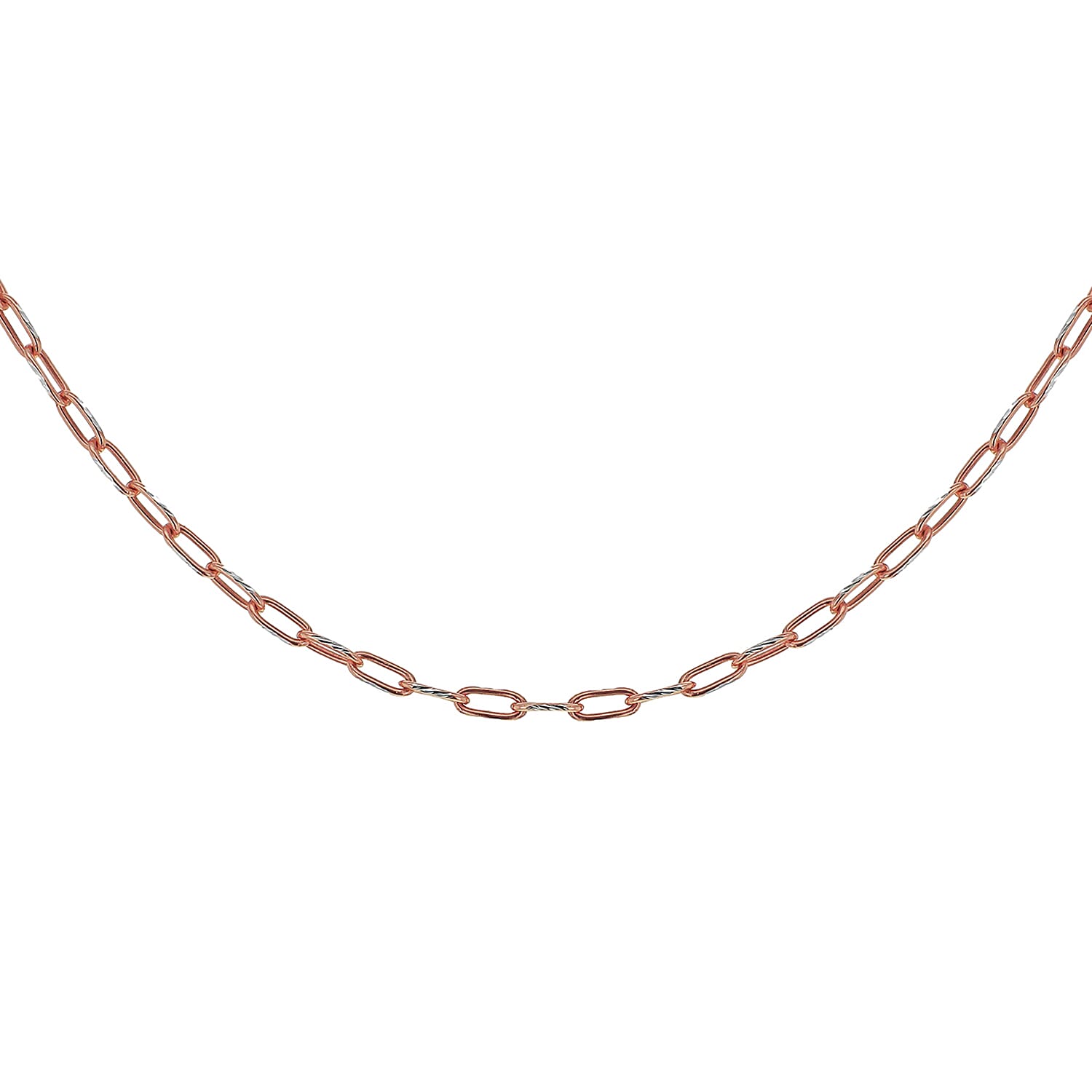 Sterling Silver 2 Tone Diamond Cut Paperclip Chain 18 Inch 7611208 6