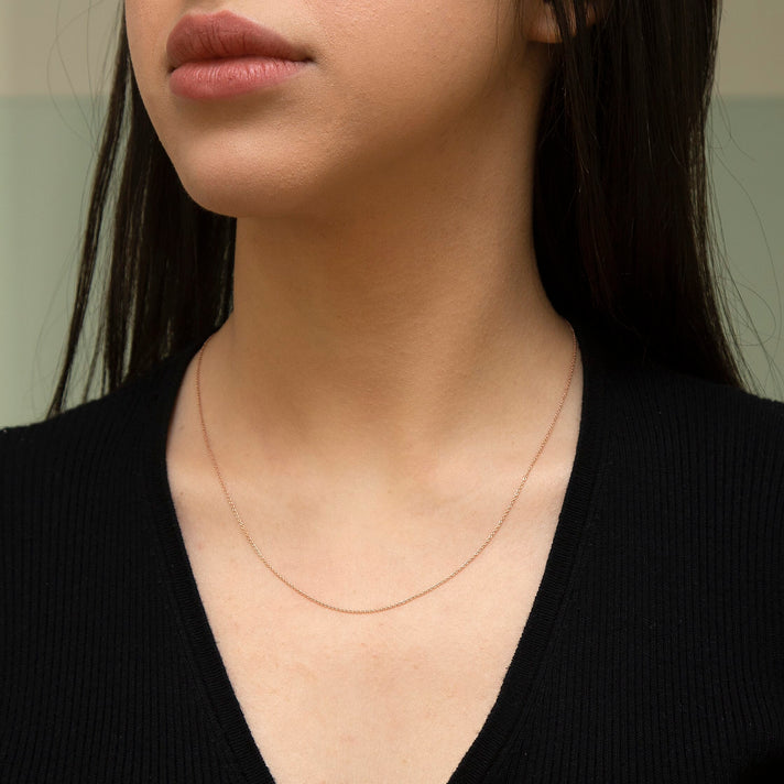 Sterling Silver Rose Gold Plated Fine Belcher Chain 18 Inch 7617806 2