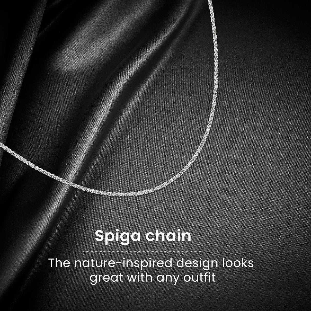 Sterling Silver 1.3mm Spiga Chain 18 Inch 7618066 7