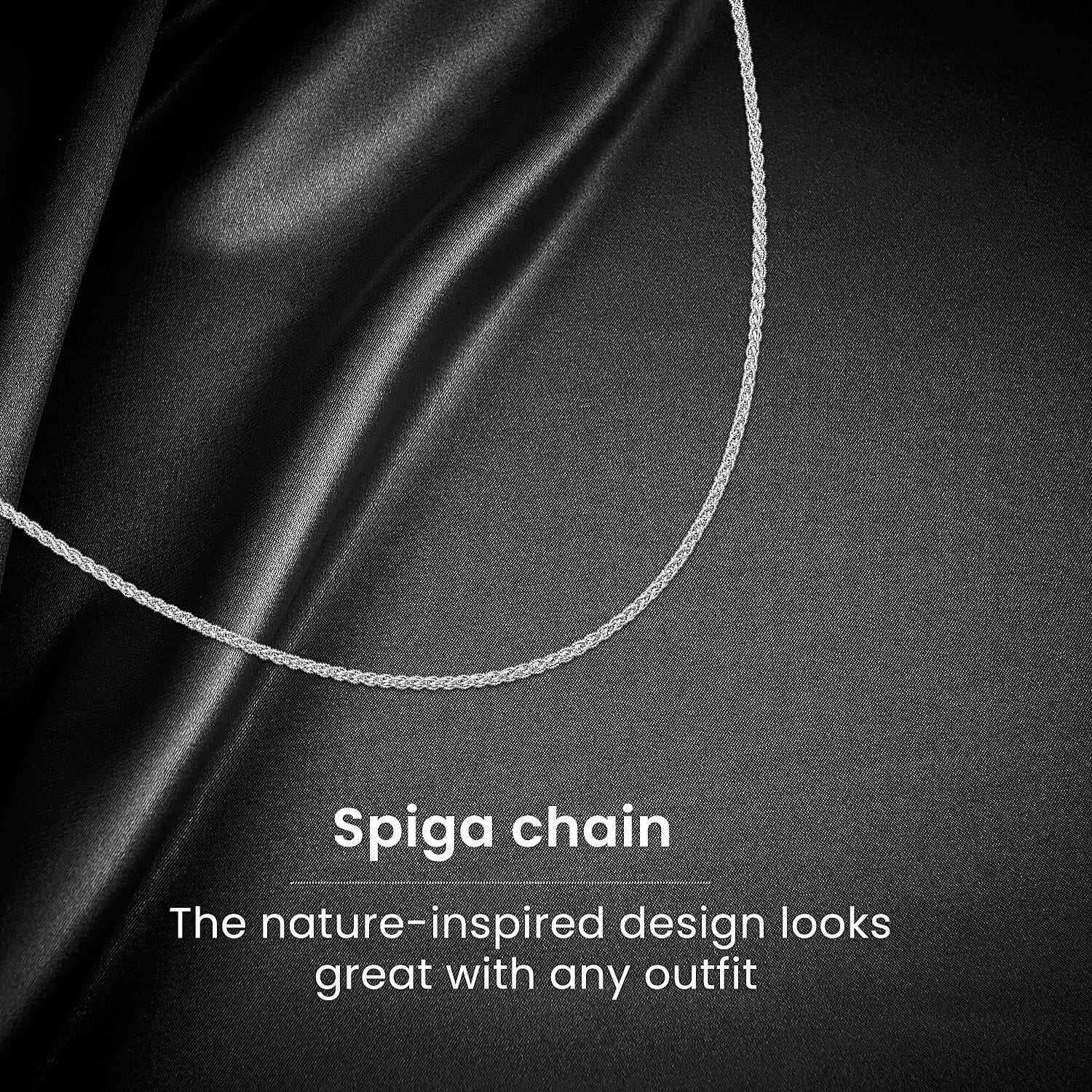 Sterling Silver 1.3mm Spiga Chain 18 Inch 7618066 7