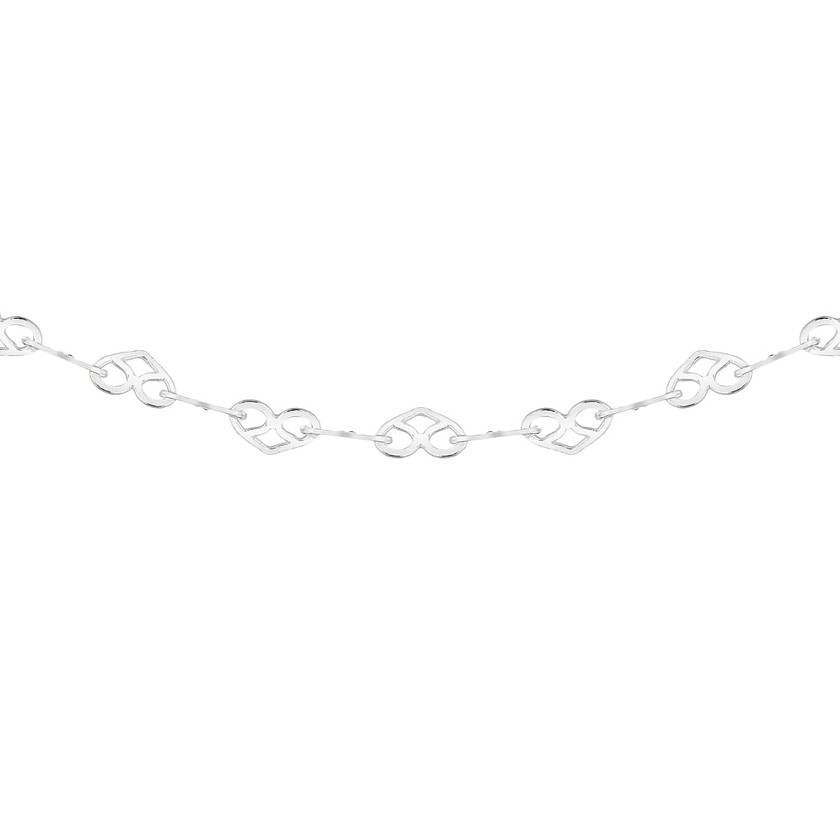 Sterling Silver 3.5mm Heart Link Chain 18 Inch 7618085 5