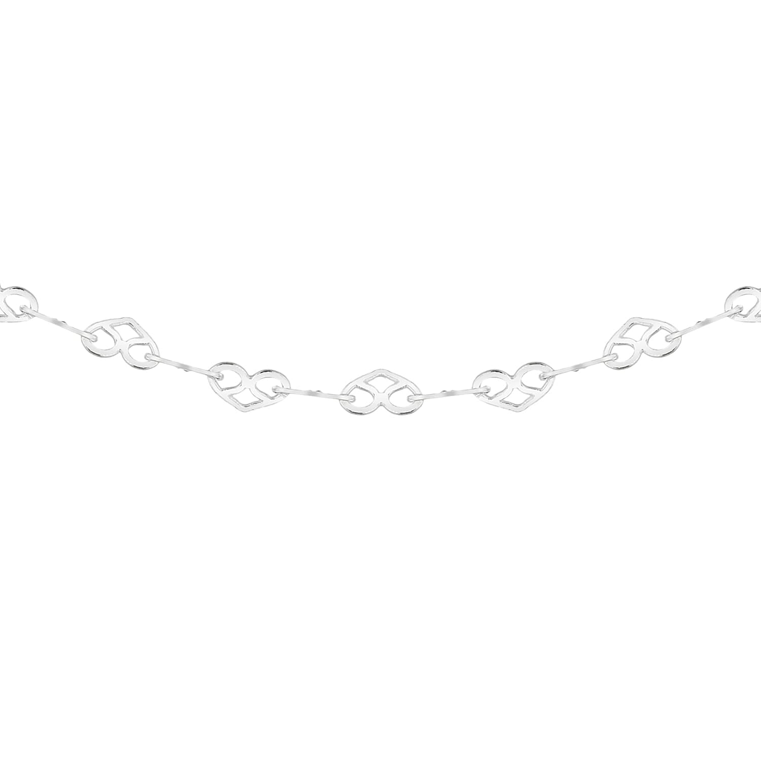Sterling Silver 3.5mm Heart Link Chain 18 Inch 7618085 5