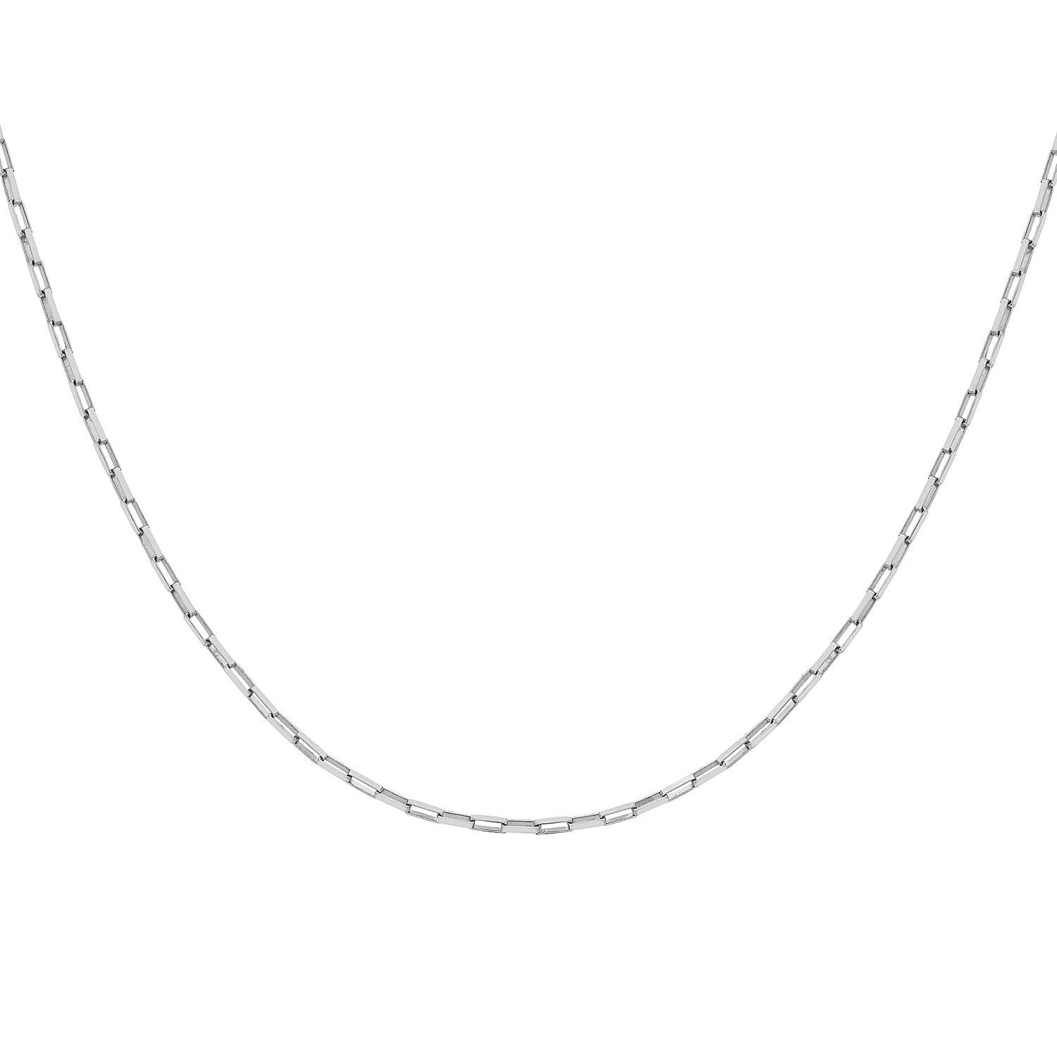 Sterling Silver Square Paperclip Chain 18 Inch 7618283 1