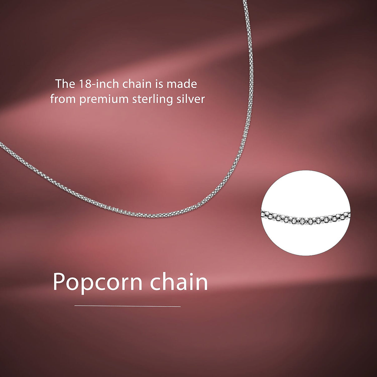 Sterling Silver Popcorn Chain 18 Inch 7618830 2