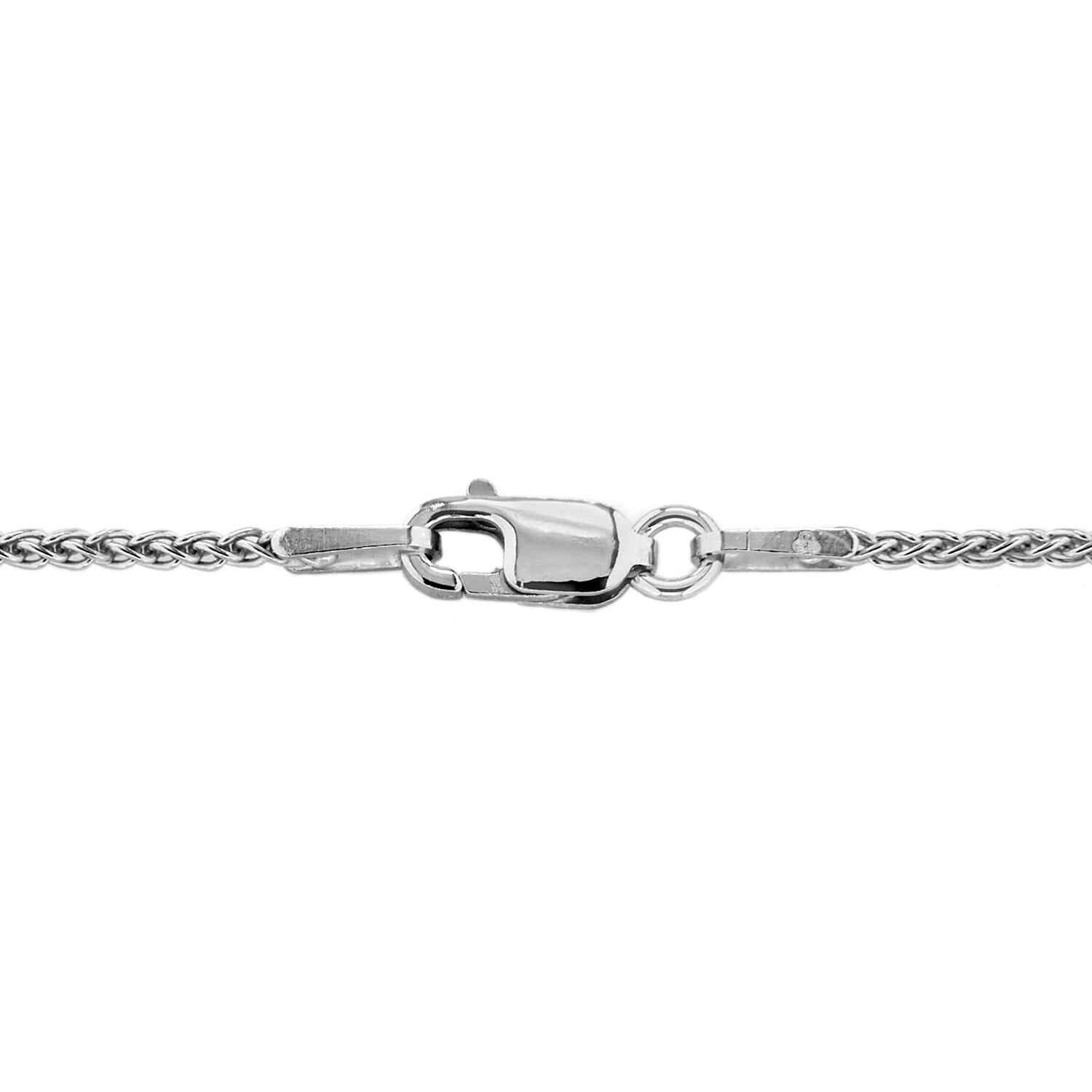 Sterling Silver Rhodium Plated 1.3mm Spiga Chain 18 Inch 7619032 2