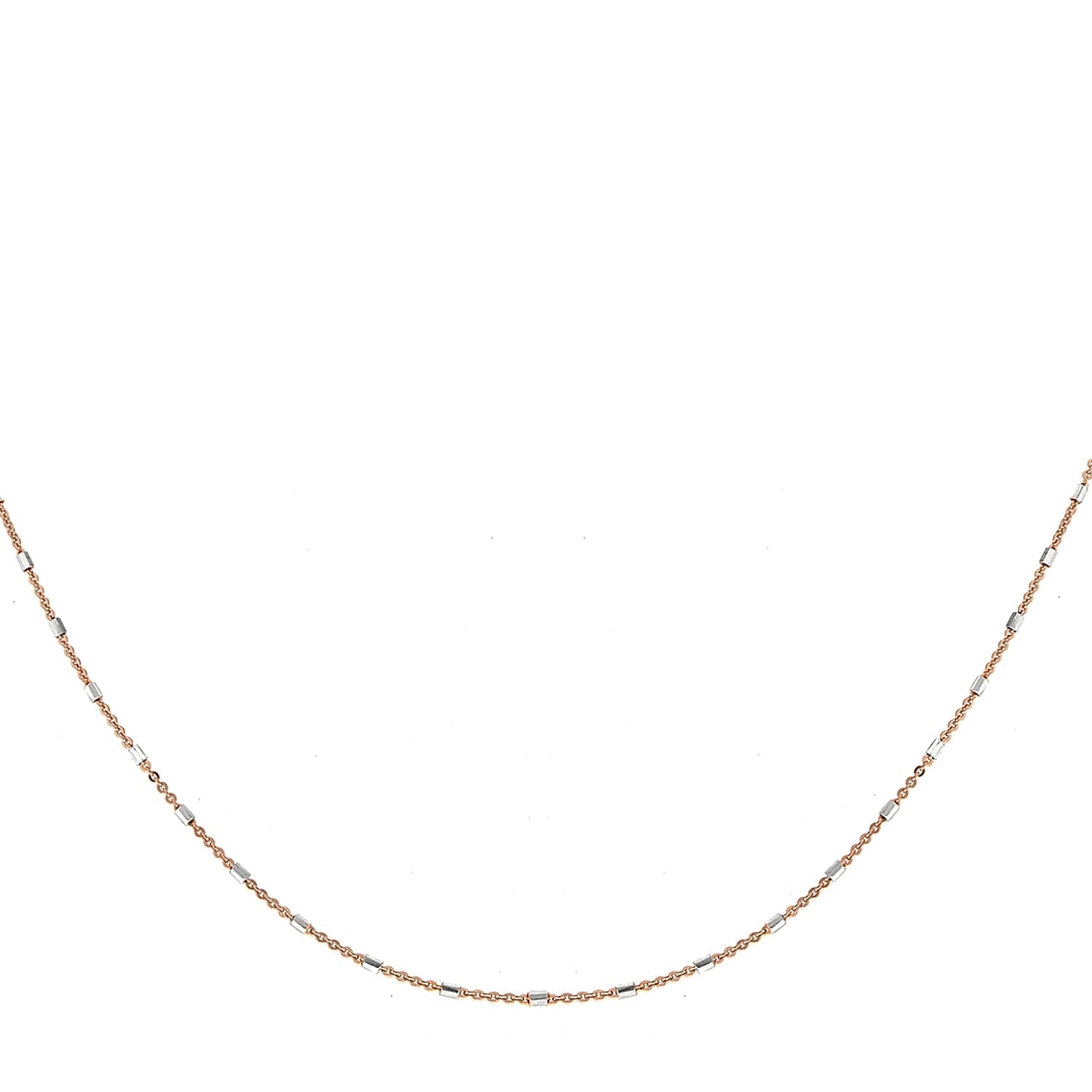 Sterling Silver 2 Tone Bugle Trace Chain 18 Inch 7619184 6