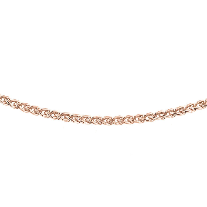 Sterling Silver Rose Gold Plated Spiga Chain 18 Inch 7619189 1