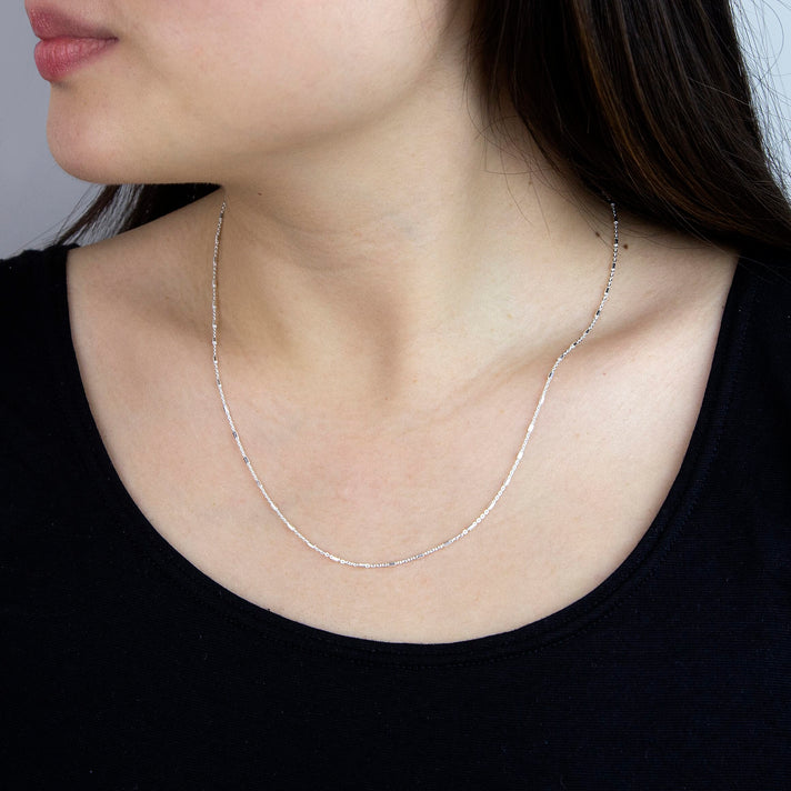 Sterling Silver Trace and Bar Chain 18 Inch 7619951 2