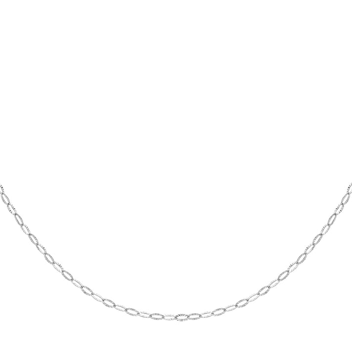 Sterling Silver Diamond Cut 2mm Oval Trace Chain 18 Inch 7619972 2