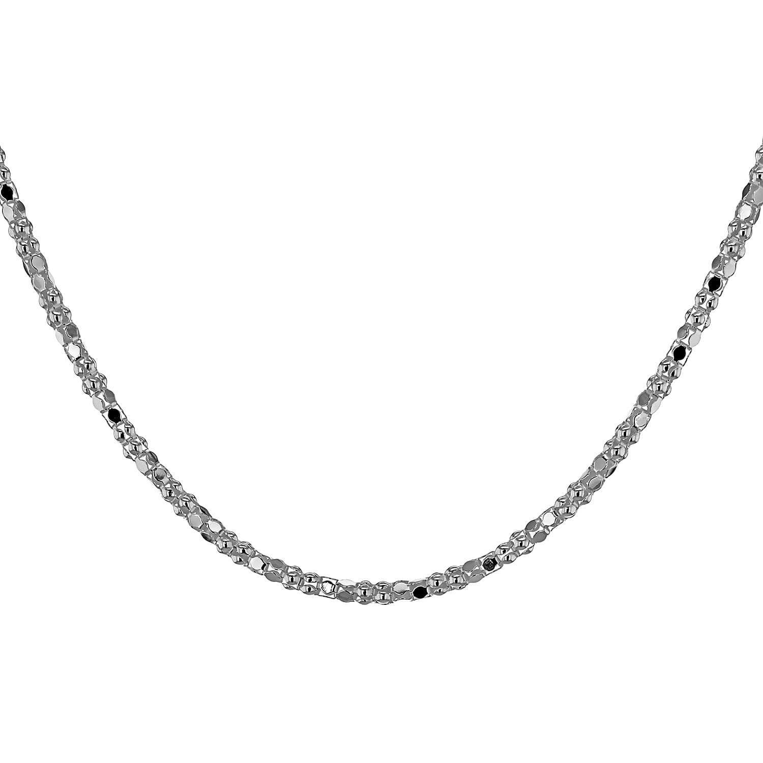 Sterling Silver Mirror Popcorn Chain 18 Inch 7620333 1