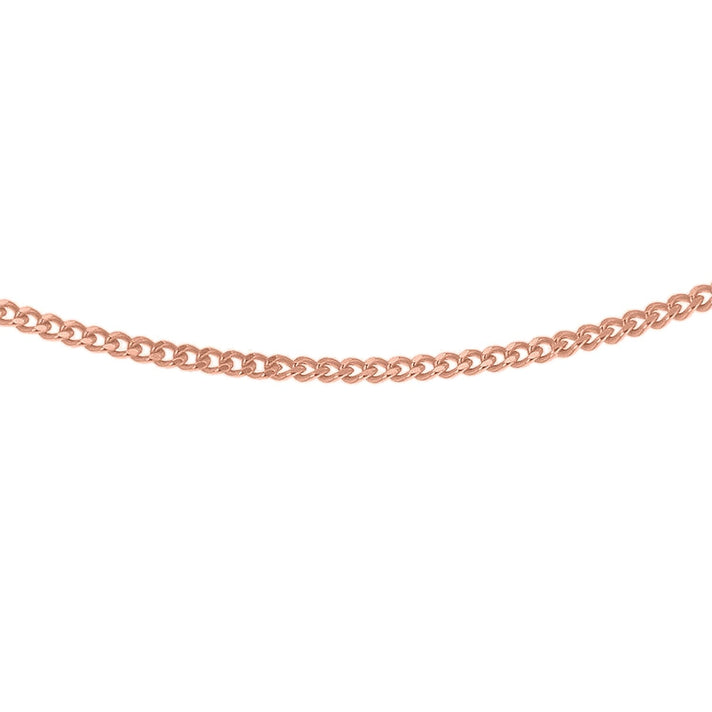 Sterling Silver Rose Gold Plated Adjustable Heart Slider 35 PG Curb Chain 18 Inch 7620557 1