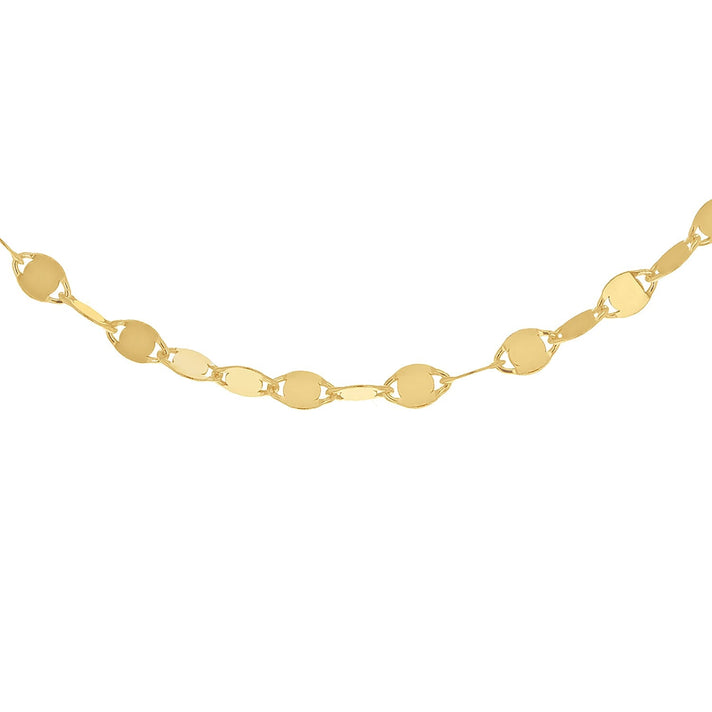 Sterling Silver Yellow Gold Plated Flat Mirror 2.6mm Link Chain 18 Inch 7620568 2