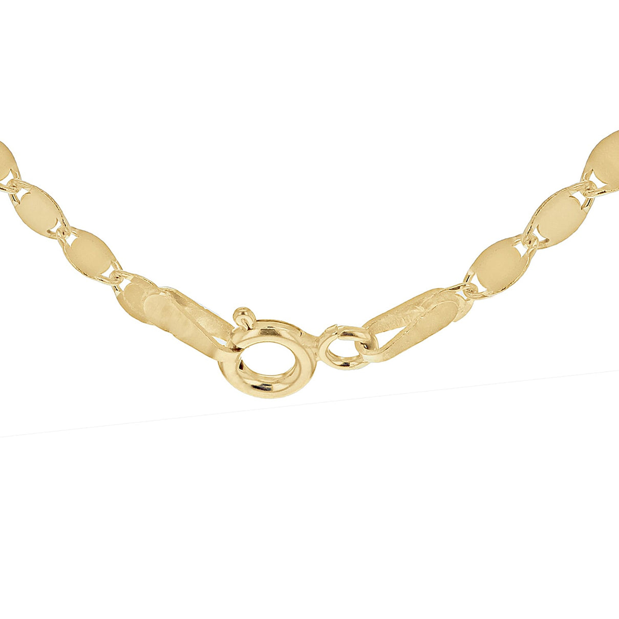 Sterling Silver Yellow Gold Plated Flat Mirror 2.6mm Link Chain 18 Inch 7620568 2