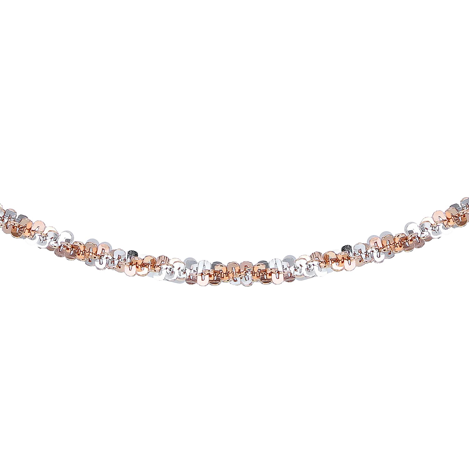 Sterling Silver 2 Tone 1.8mm Twisted Tocalle Bracelet 18 Inch 7620624 0