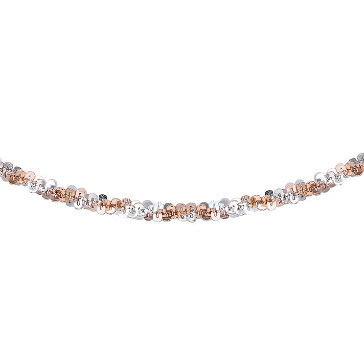 Sterling Silver 2 Tone 1.8mm Twisted Tocalle Bracelet 18 Inch 7620624 1