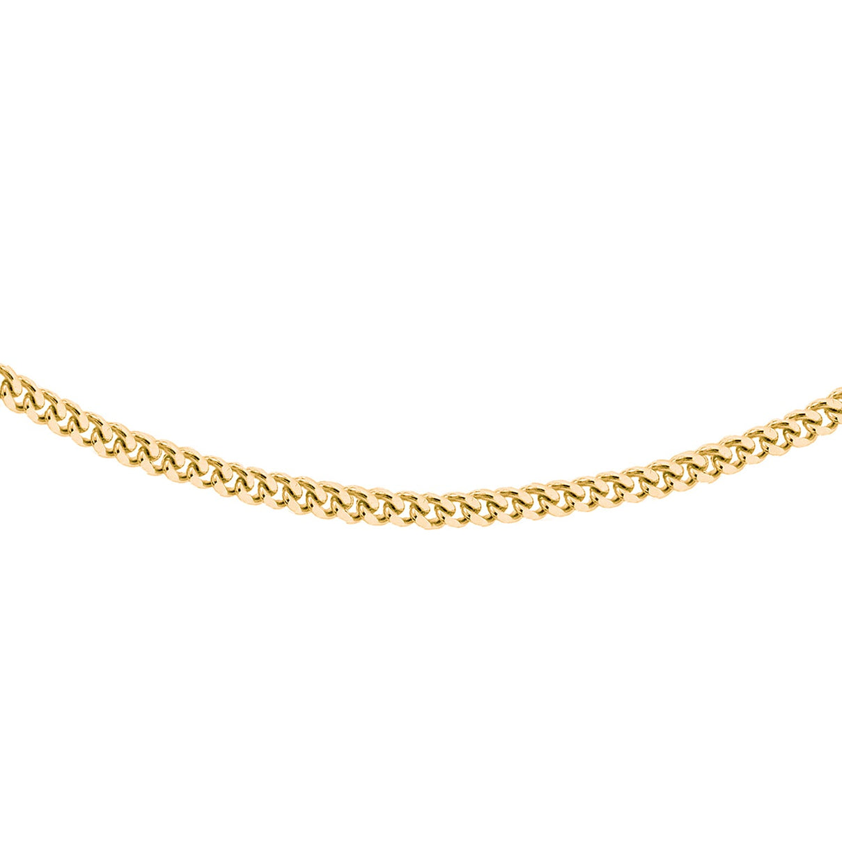 Sterling Silver Yellow Gold Plated Panza Curb Chain 18 Inch 7620690 0