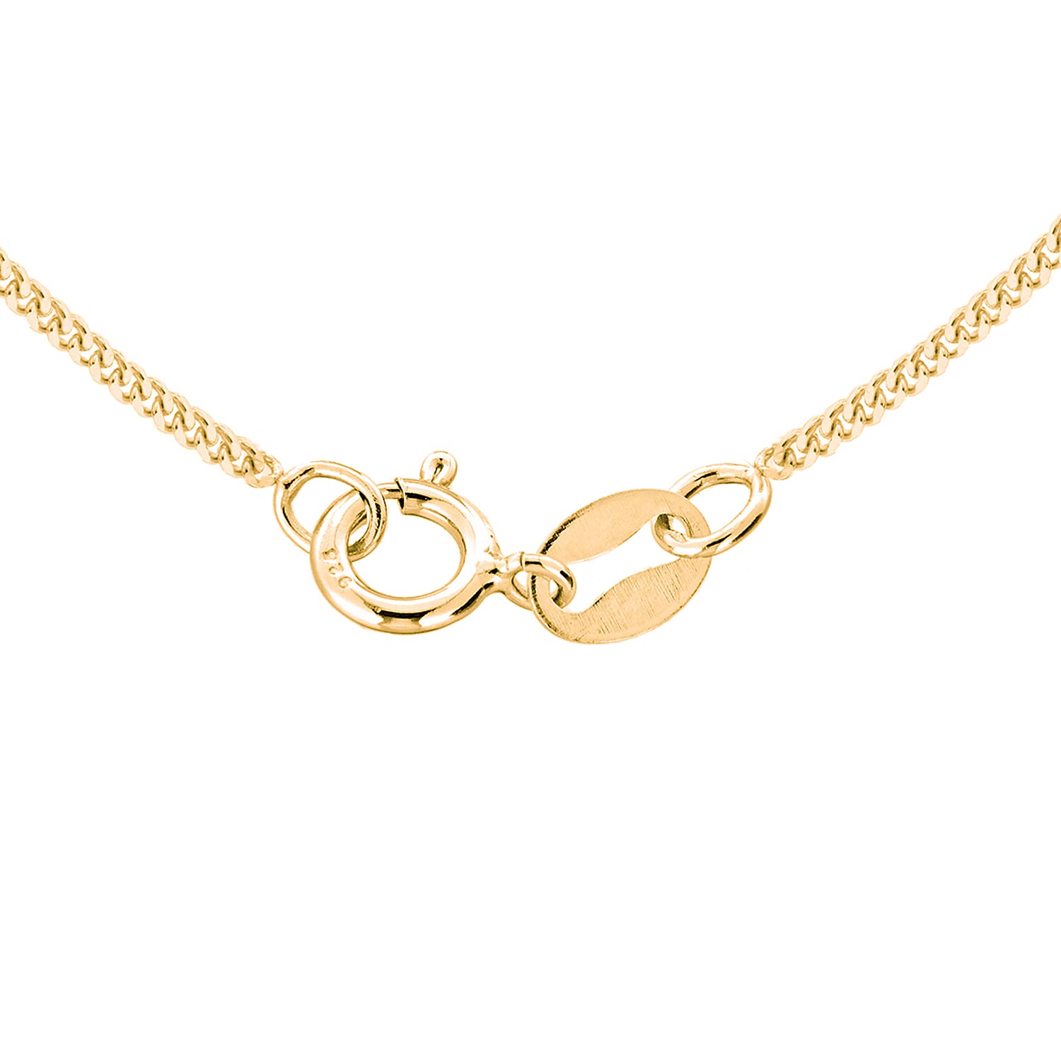 Sterling Silver Yellow Gold Plated Panza Curb Chain 18 Inch 7620690 2