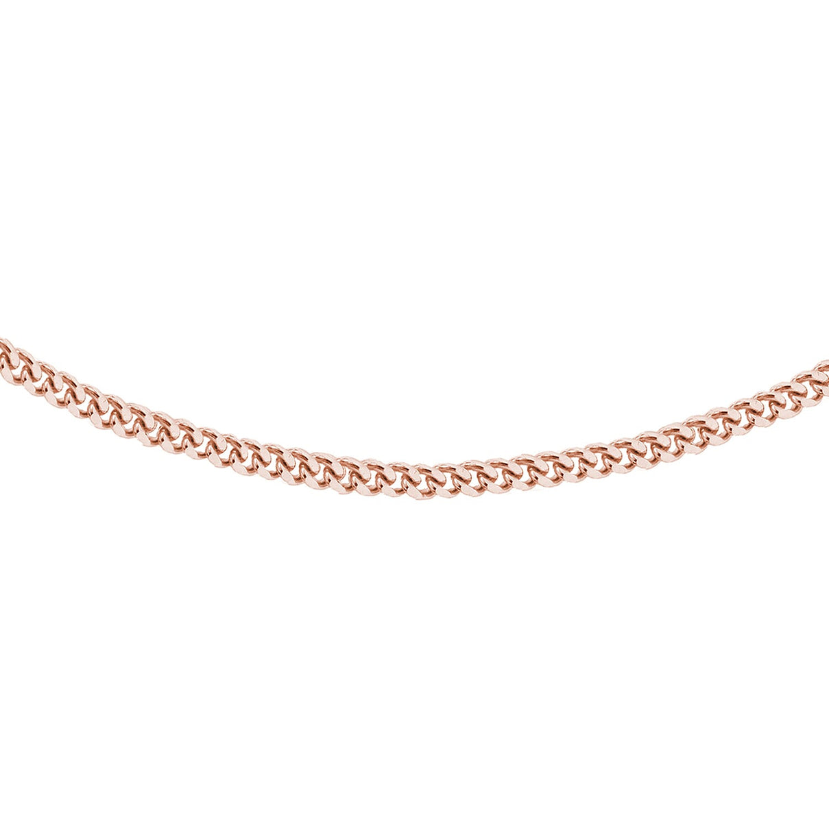 Sterling Silver Rose Gold Plated Panza Curb Chain 18 Inch 7620821 0