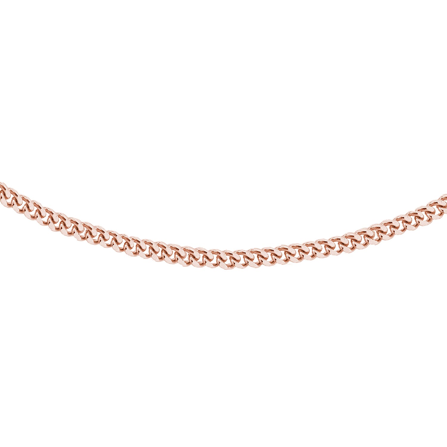Sterling Silver Rose Gold Plated Panza Curb Chain 18 Inch 7620821 0