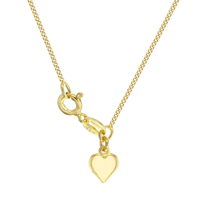 Sterling Silver 1 Micron Yellow Gold Plated Heart Curb Chain 18 Inch 7620829 1