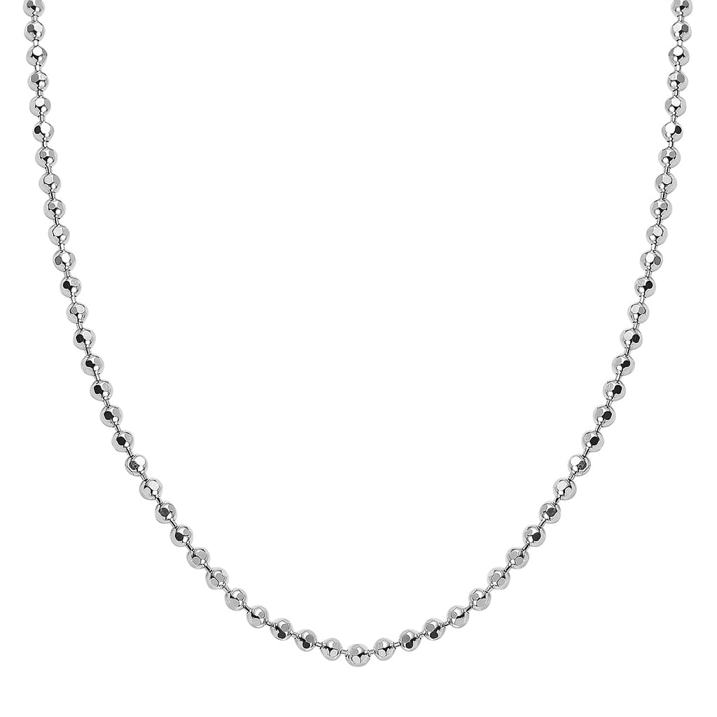 NY Closeout Deal - Sterling Silver Diamond Cut Ball Chain (Size - 18)