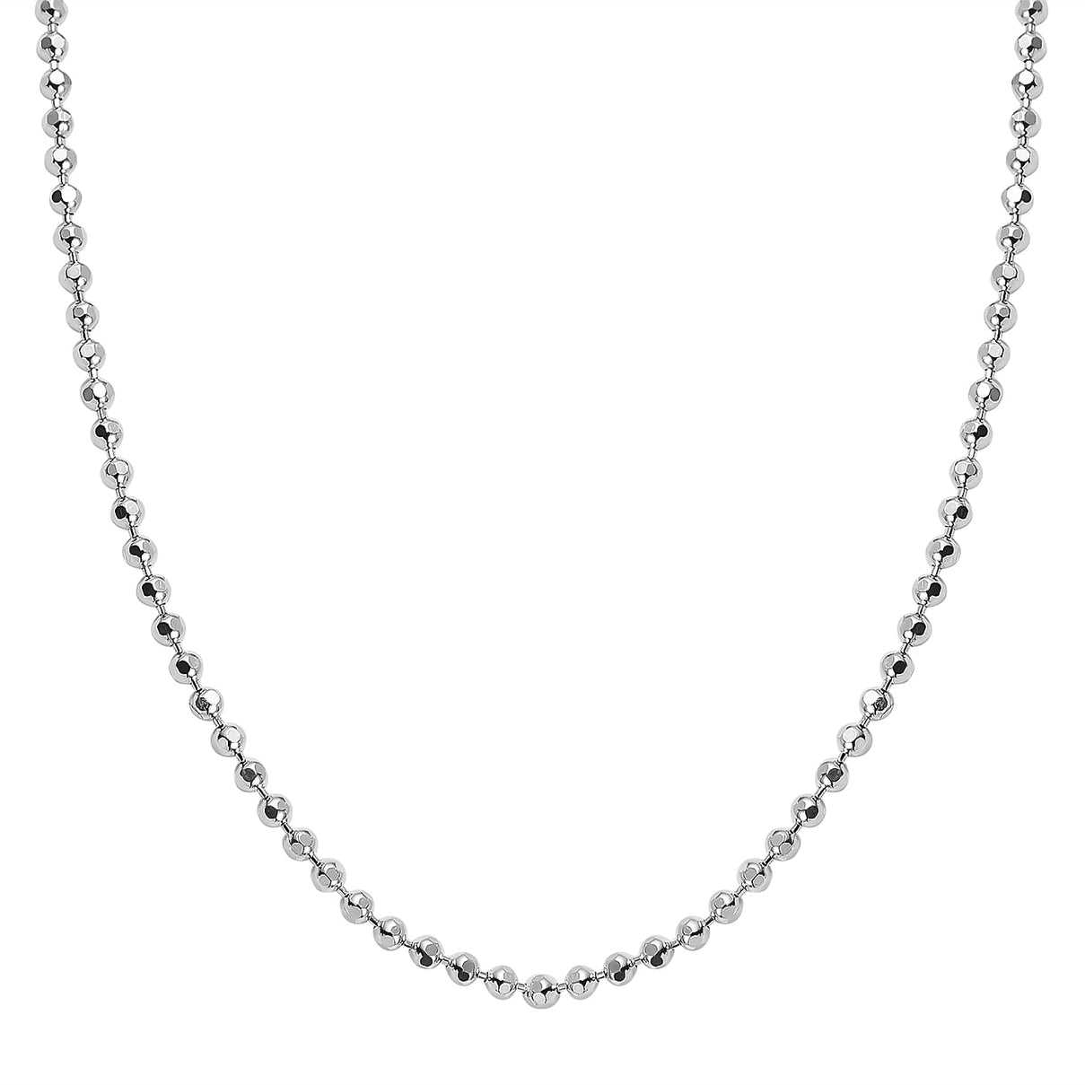 NY Closeout Deal - Sterling Silver Diamond Cut Ball Chain (Size - 18) 7782957 0