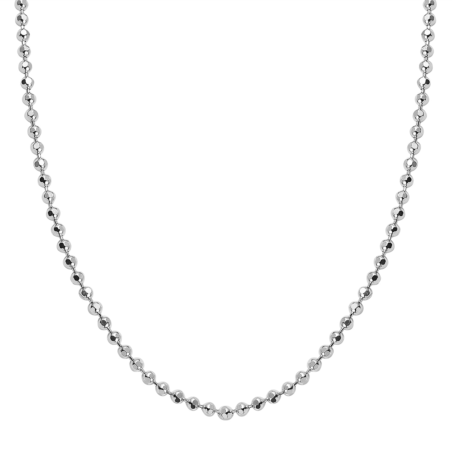 NY Closeout Deal - Sterling Silver Diamond Cut Ball Chain (Size - 18) 7782957 0