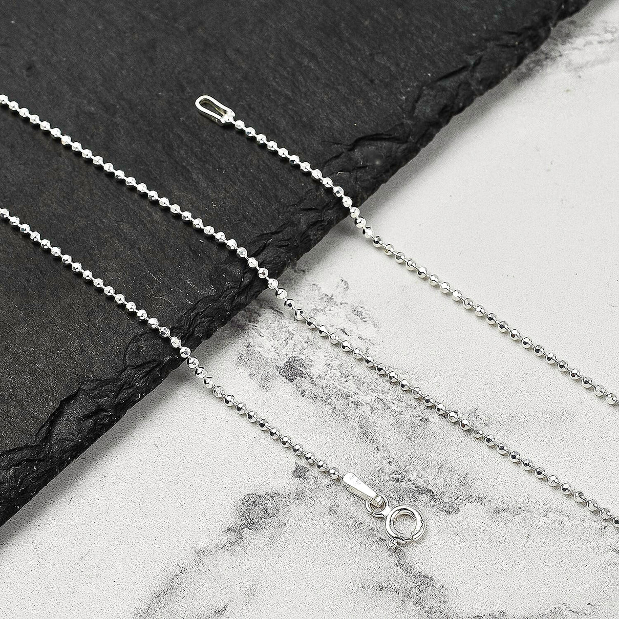 NY Closeout Deal - Sterling Silver Diamond Cut Ball Chain (Size - 18) 7782957 1