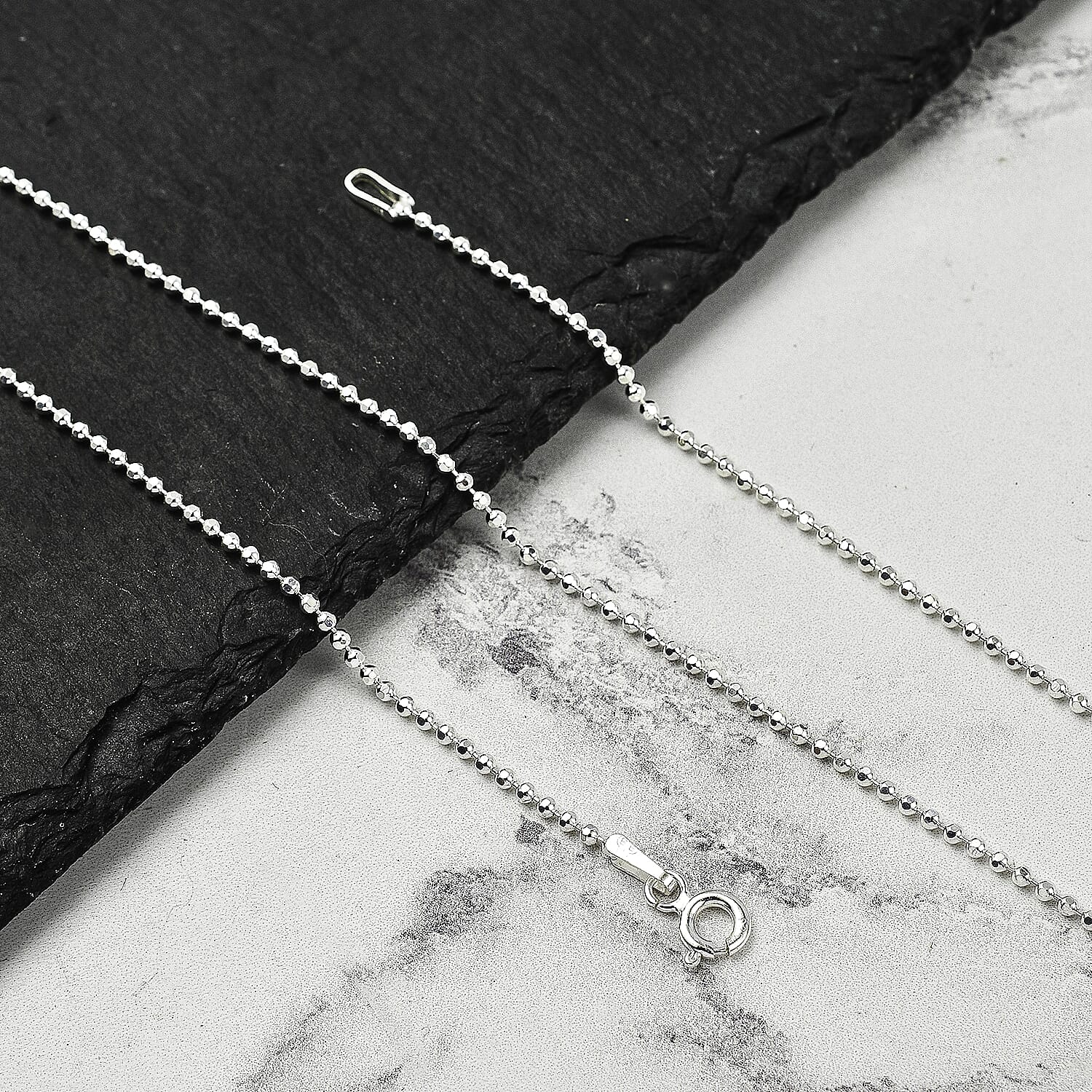 NY Closeout Deal - Sterling Silver Diamond Cut Ball Chain (Size - 18) 7782957 1