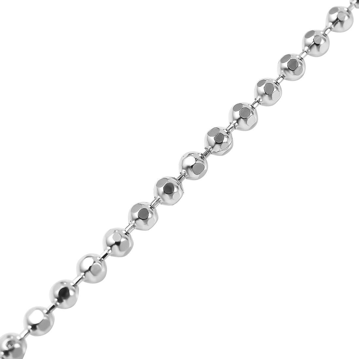 NY Closeout Deal - Sterling Silver Diamond Cut Ball Chain (Size - 18) 7782957 2