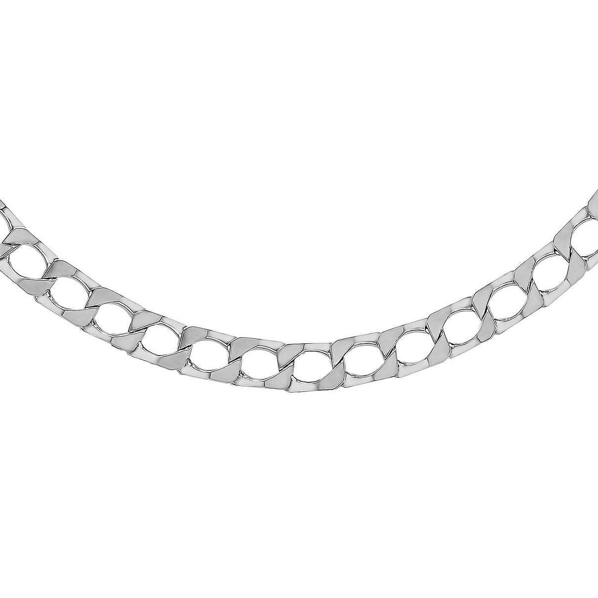 Sterling Silver Diamond Cut Square Curb Chain 20 Inch 7315231 0