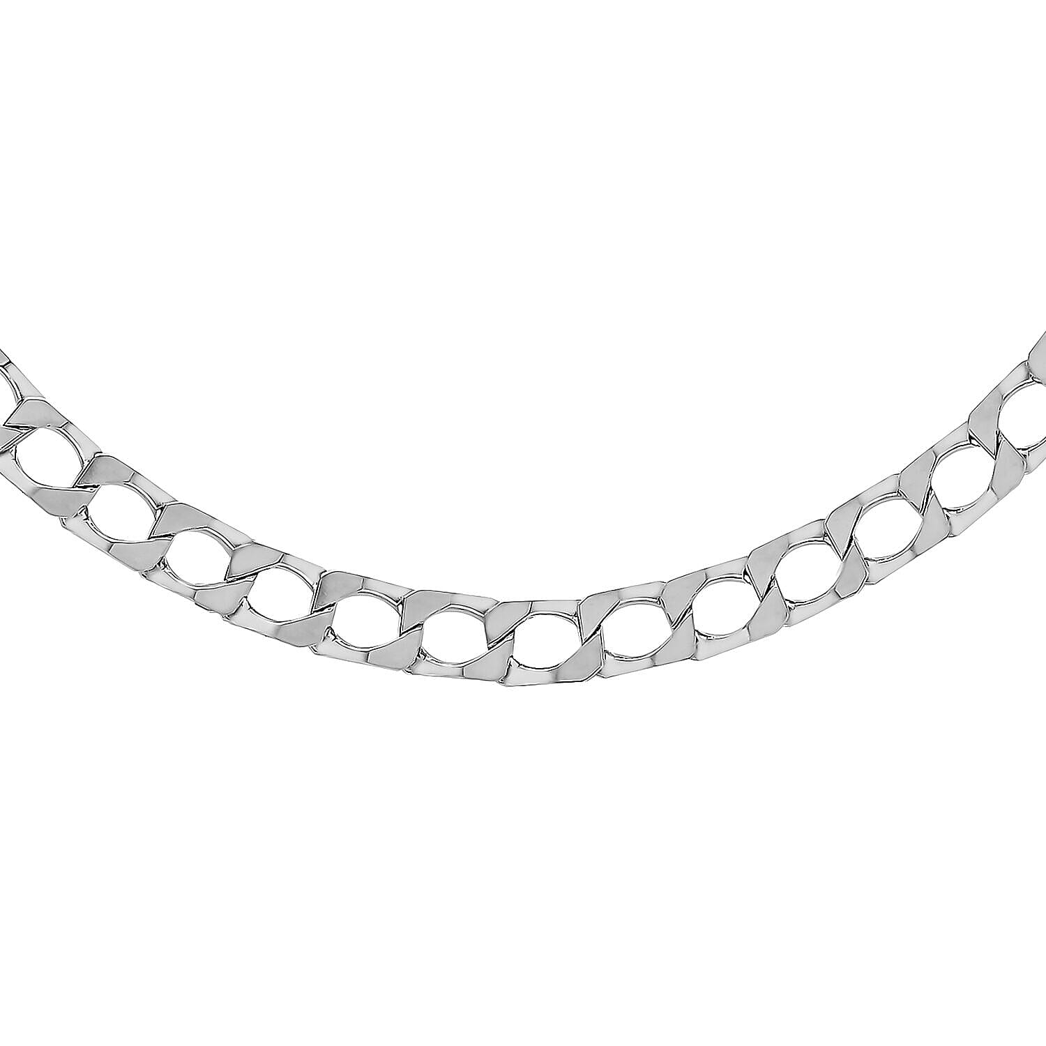 Sterling Silver Diamond Cut Square Curb Chain 20 Inch 7315231 0
