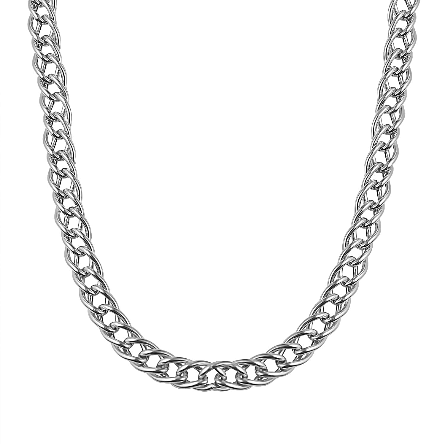 JCK Vegas Closeout - Sterling Silver Double Curb Necklace (Size - 20) 7740213 7