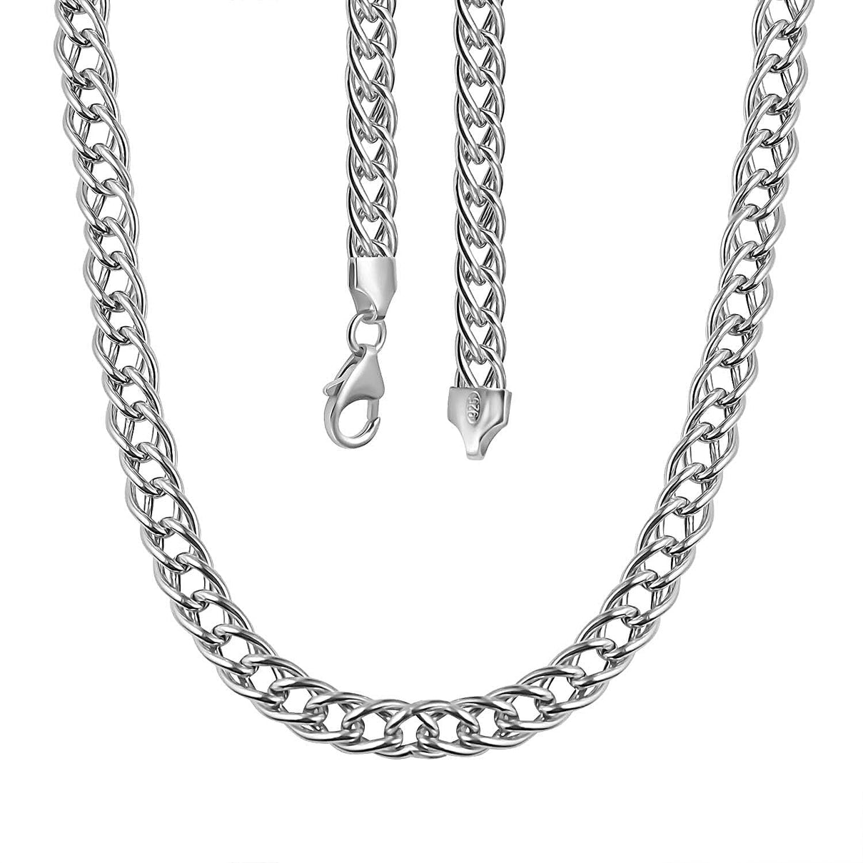 JCK Vegas Closeout - Sterling Silver Double Curb Necklace (Size - 20) 7740213 8