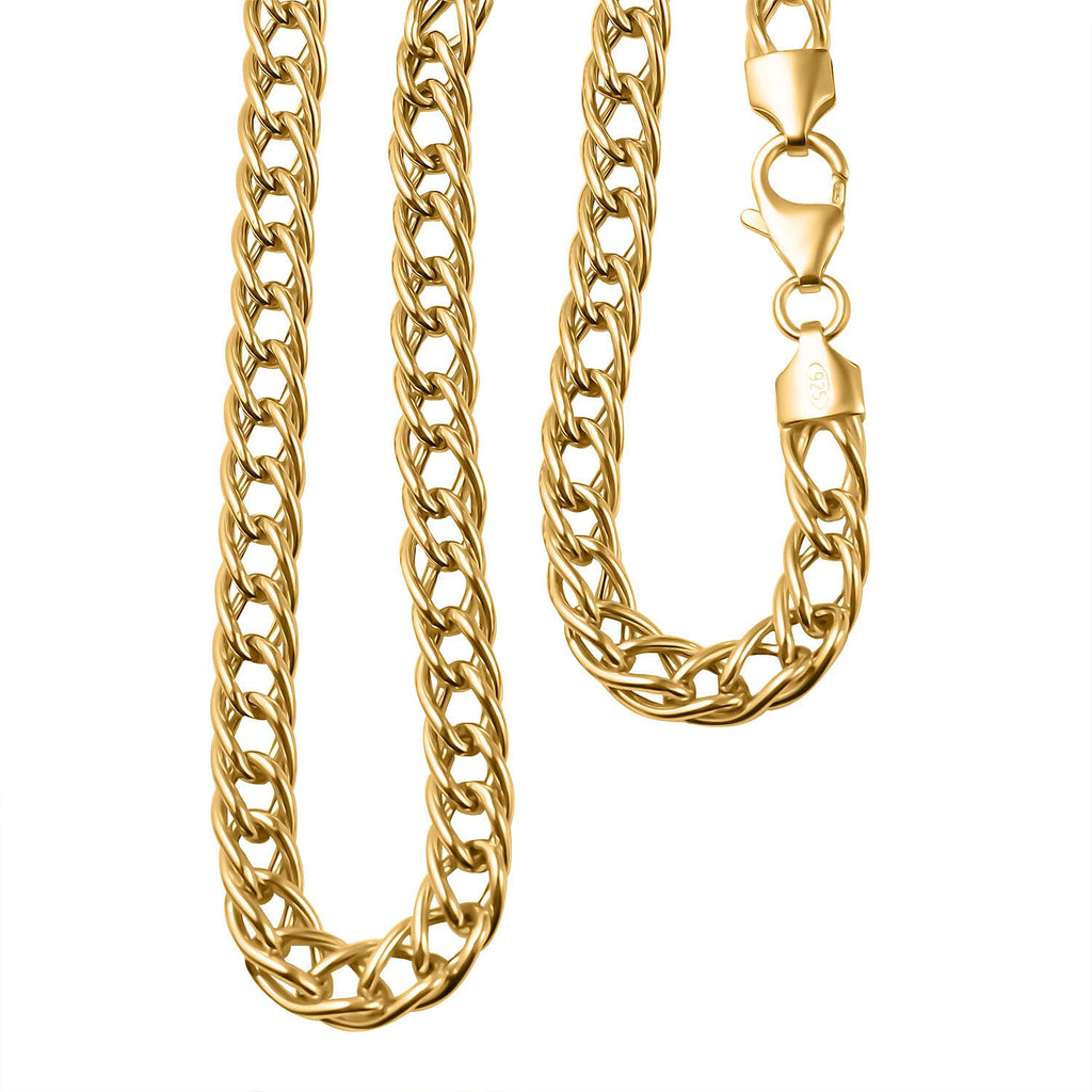 JCK Vegas Closeout - Sterling Silver Double Curb Necklace (Size - 20),  Silver Wt. 16.4 Gms