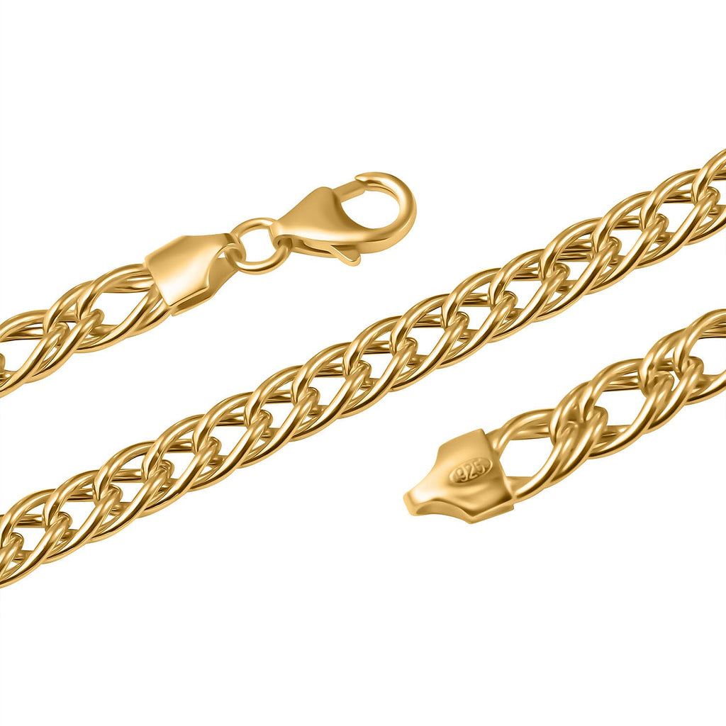 JCK Vegas Closeout - Sterling Silver Double Curb Necklace (Size - 20),  Silver Wt. 16.4 Gms