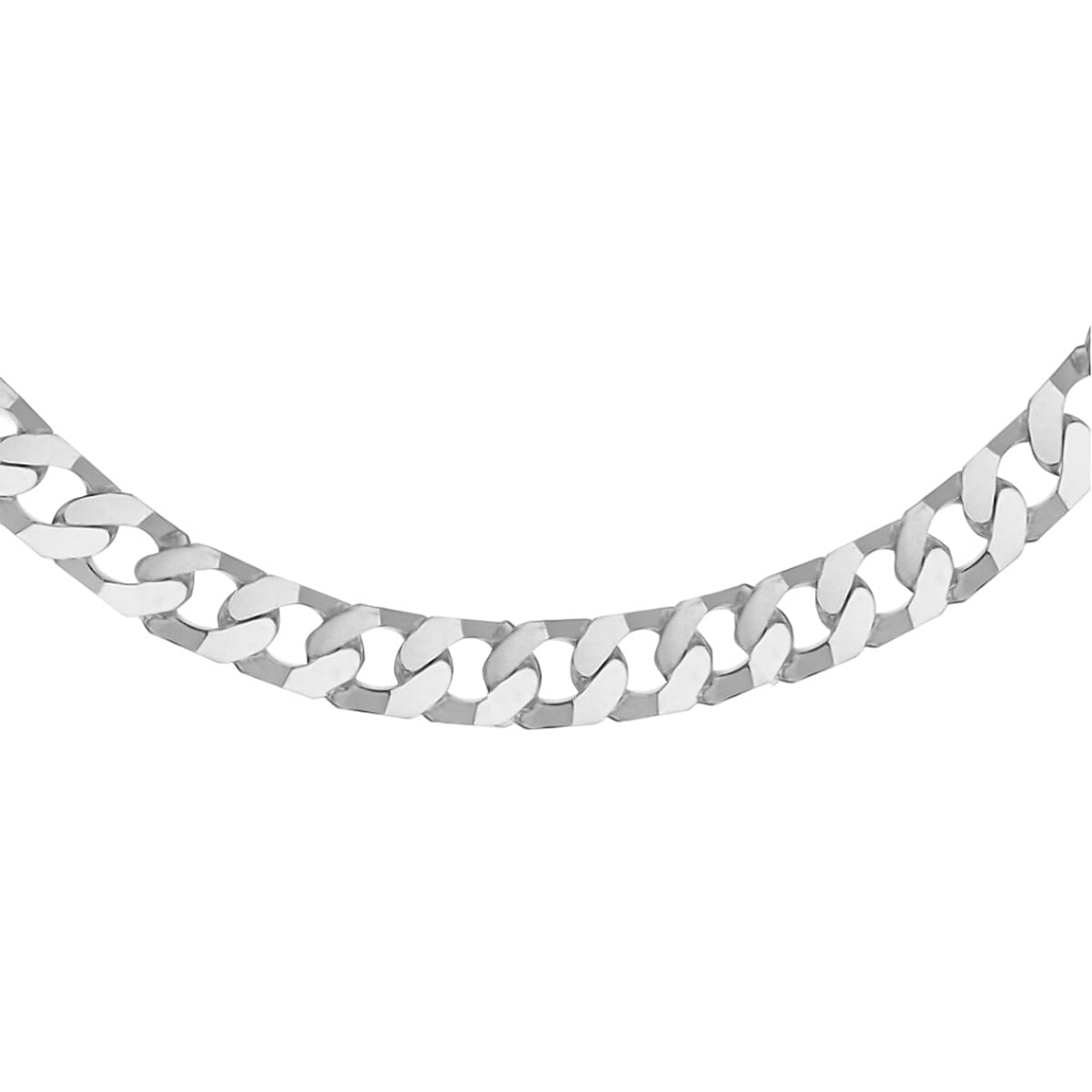 Sterling Silver Flat Squared Curb Necklace (Size - 20), Silver Wt. 17.3 Gms 7737892 0