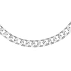 Sterling Silver Flat Squared Curb Necklace (Size - 20), Silver Wt. 17.3 Gms